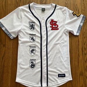 St Louis Cardinals x Harry Potter Jersey Hogwarts White Button Up Adult Medium